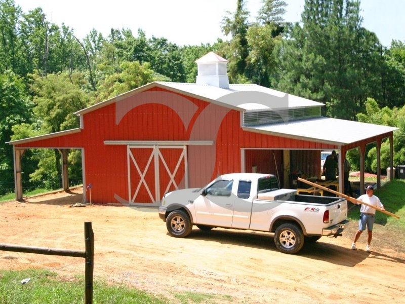 Metal Barn Workshop | Vertical Roof | 46W x 31L x 12H | Enclosed Barn Metal Barn Workshop | Vertical Roof | 46W x 31L x 12H | Enclosed Barn