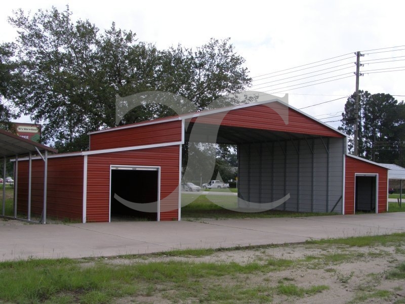 Metal Barn Lean-to Sheds | Boxed Eave Roof | 52W x 31L x 12H | Carolina Barn Metal Barn Lean-to Sheds | Boxed Eave Roof | 52W x 31L x 12H | Carolina Barn