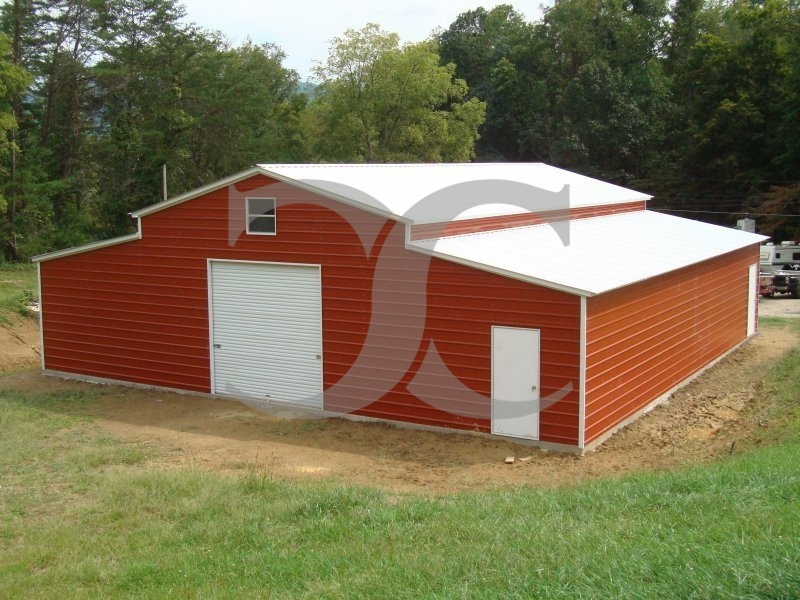 Enclosed Carolina Style Barn | Vertical Roof | 44W x 36L x 12H | Metal Barn Enclosed Carolina Style Barn | Vertical Roof | 44W x 36L x 12H | Metal Barn