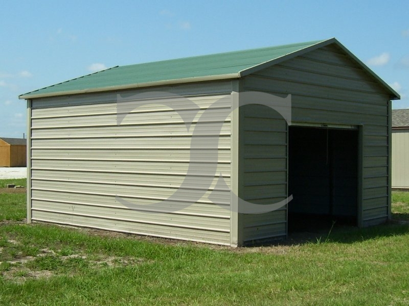 Garage | Boxed Eave Roof | 12W x 21L x 10H |  One Car Garage Garage | Boxed Eave Roof | 12W x 21L x 10H |  One Car Garage
