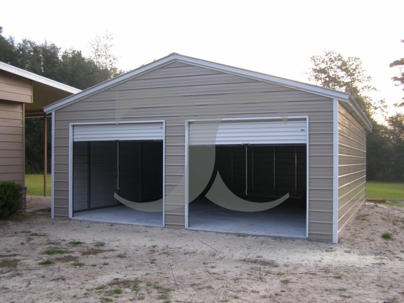 2-Car Metal Garage Building | Vertical Roof | 22W x 26L x 9H | Steel Garage 2-Car Metal Garage Building | Vertical Roof | 22W x 26L x 9H | Steel Garage
