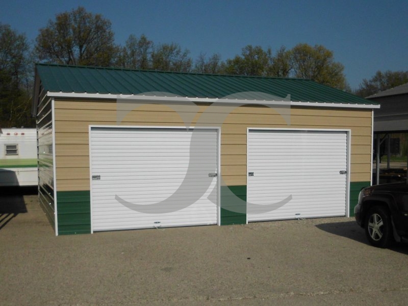 2-Car Enclosed Garage | Vertical Roof | 22W x 26L x 9H | Side Entry 2-Car Enclosed Garage | Vertical Roof | 22W x 26L x 9H | Side Entry