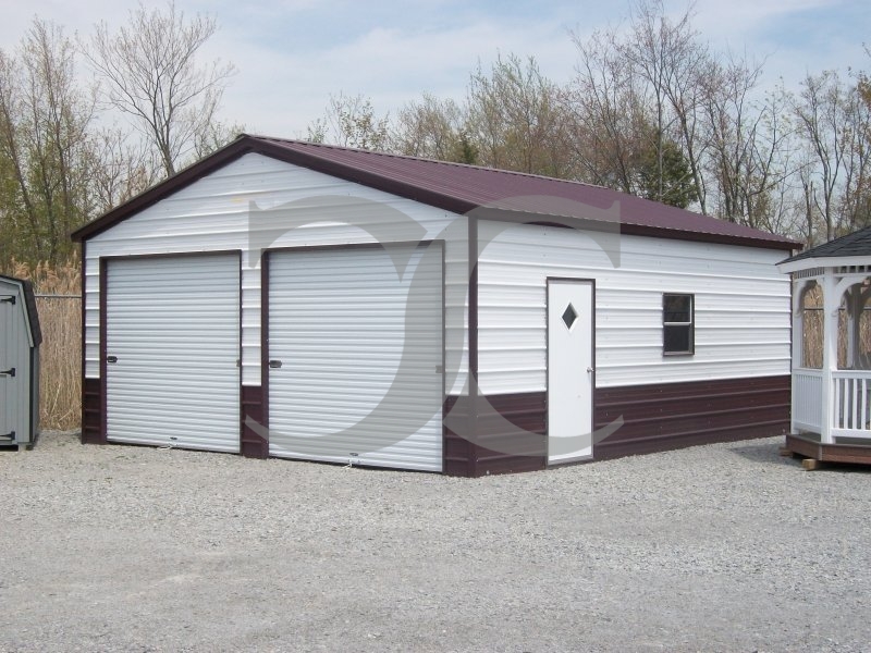 Metal Garage | Vertical Roof | 22W x 26L x 9H |  2-Car Garage Metal Garage | Vertical Roof | 22W x 26L x 9H |  2-Car Garage