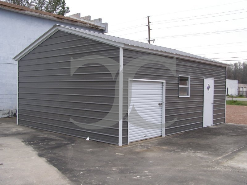 Metal Garage | Vertical Roof | 20W x 26L x 8H |  Metal Building Metal Garage | Vertical Roof | 20W x 26L x 8H |  Metal Building