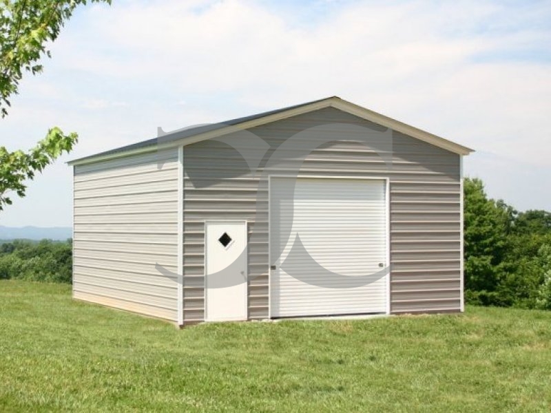One Car Garage | Vertical Roof | 20W x 26L x 11H |  Metal Garage One Car Garage | Vertical Roof | 20W x 26L x 11H |  Metal Garage