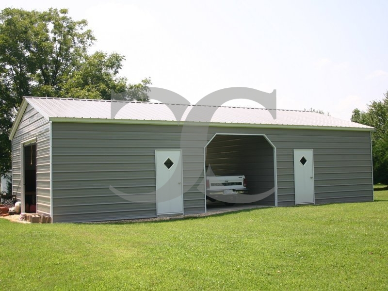 Enclosed Steel Building | Vertical Roof | 22W x 51L x 9H | Metal Garage Enclosed Steel Building | Vertical Roof | 22W x 51L x 9H | Metal Garage