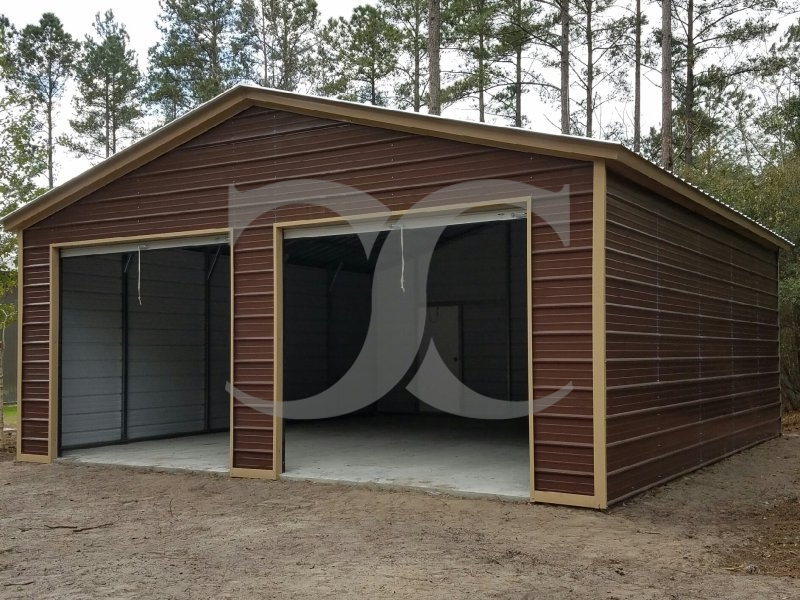 2-Car Garage | Vertical Roof | 24W x 26L x 9H | Metal Garage 2-Car Garage | Vertical Roof | 24W x 26L x 9H | Metal Garage