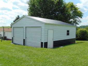 2-Car Enclosed Garage | Vertical Roof | 22W x 26L x 9H